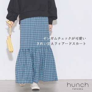 Skirt Spring/Summer Tiered Skirt Checkered 2023 New