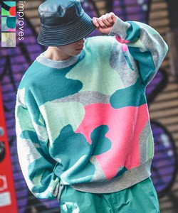 [SIDEWAYSTANCE] Sweater/Knitwear Knitted Camouflage