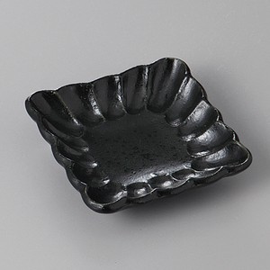 美濃焼 食器 黒ガラスマット菊型角小皿 MINOWARE TOKI 美濃焼