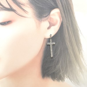 Clip-On Earrings sliver Bijoux Rhinestone