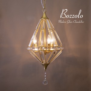 【吊照明】モダンガラスシャンデリア [ Bozzolo(ボッツォロ) ] 3灯【Gold】