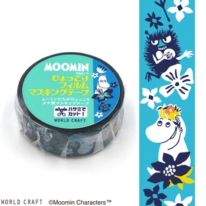WORLD CRAFT Planner Stickers Moomin Film Clear Tape Flower Blue Character