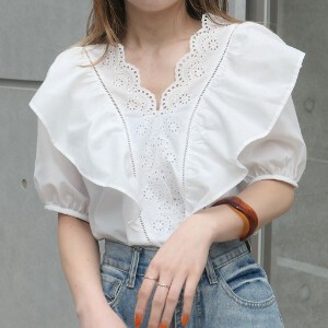 Button Shirt/Blouse Tops Summer Cotton Spring