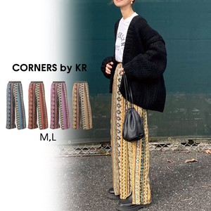 CORNERS by KR Full-Length Pant Stripe Casual Wide Pants