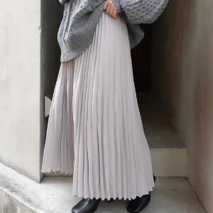 Skirt Pleated Long Skirt Bottoms Long Casual Georgette