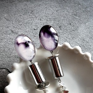 【一点もの】ガラスイヤリング　アルコールインクアートデザイン イヤリング　Earrings NO.0-3031