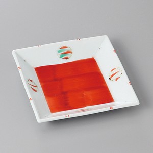 美濃焼 食器 赤絵風船正角皿 MINOWARE TOKI 美濃焼