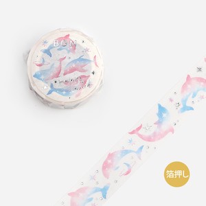 BGM Washi Tape Washi Tape Foil Stamping Dolphins