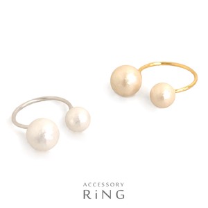 Silver-Based Pearl/Moon Stone Ring Pearl Cotton Made in Japan