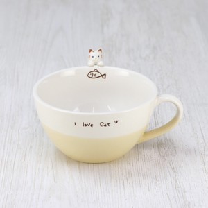 Mino ware Rice Bowl Series Animal Cat