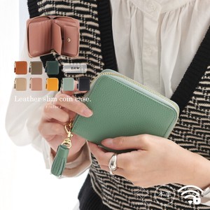 LIZDAYS Bifold Wallet Mini Fringe Round Fastener LIZDAYS Genuine Leather
