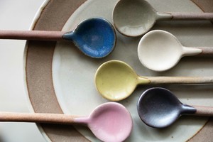 美浓烧 汤匙/汤勺 陶器 咖啡 勺子/汤匙 人气商品 4颜色 日本制造