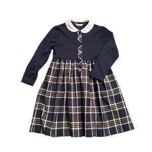 Kids' Casual Dress Plaid One-piece Dress 100 ~ 140cm Made in Japan