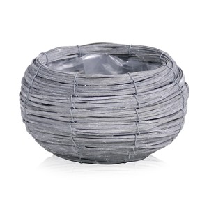 Pot/Planter Gray Basket 19cm
