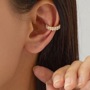 Clip-On Earrings Gold Post Earrings Ear Cuff Jewelry Made in Japan