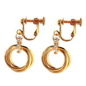 Clip-On Earrings Gold Post Earrings Bird Jewelry Rhinestone Made in Japan