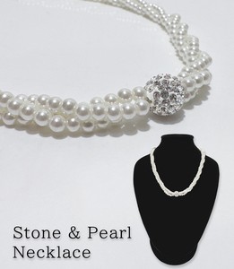 Pearls/Moon Stone Necklace/Pendant Necklace Rhinestone NEW
