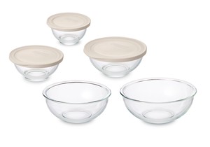 Mixing Bowl Heat Resistant Glass Set of 5