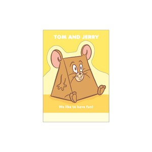 T'S FACTORY Memo Pad Yellow Tom and Jerry Die-cut