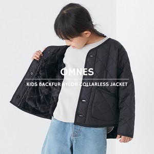 Kids' Jacket Nylon Collarless Quilted Fur Coat Kids