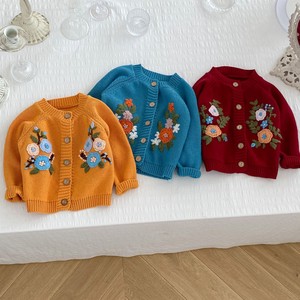 Kids' Cardigan/Bolero Jacket Cardigan Sweater Embroidered Kids