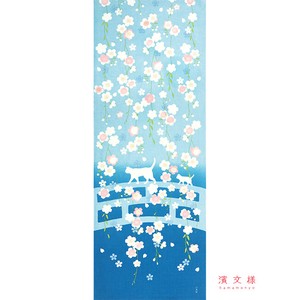【濱文様】　絵てぬぐい　お花見散歩　【春の人気者】　(日本製)