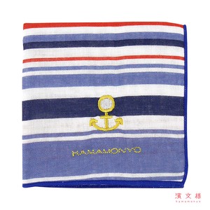 Gauze Handkerchief Reversible Border Made in Japan