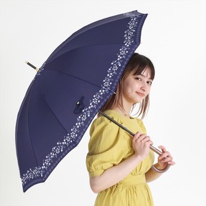 【雨傘】長傘　12本骨フラワーブリム