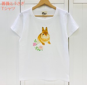 レディースTシャツ☆薔薇とうさぎ【ウサギ】