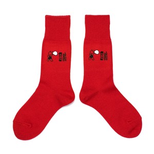 materi* socks （ミズノマサミ）プリントクルーソックス  日本製