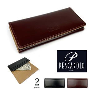 全2色 PESCAROLO ペスカロロ イタリアンレザー スリム 2つ折り 長財布 ロングウォレット（pr602）