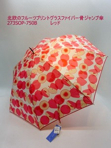 通年新作）雨傘・長傘-婦人　北欧のフルーツプリントグラスファイバー骨ジャンプ傘