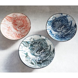 Mino ware Donburi Bowl Dragon 3-colors Made in Japan