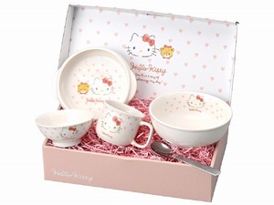 Rice Bowl Hello Kitty Tableware Gift Set Pink Heart