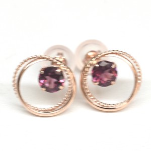 Pierced Earrings Gold Post Gold Pink