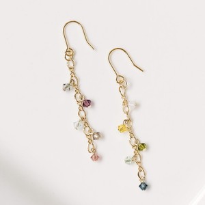 Pierced Earrings Gold Post Swarovski Design Colorful SWAROVSKI