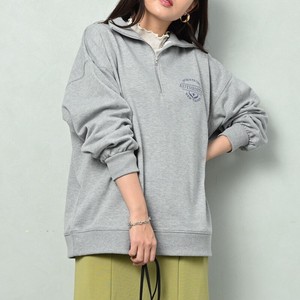 Sweatshirt Pullover Half-Zip Embroidered