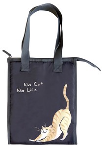 【ネコ/CAT(猫)】ショッピングトートバッグ ネコ グレー