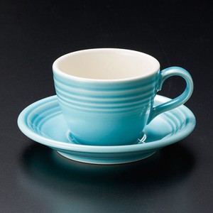 コーヒーカップ&ソーサー オービットスカイブルー 日本製 美濃焼 モダン 陶器