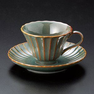 コーヒーカップ&ソーサー かすみ山藍 日本製 美濃焼 モダン 陶器