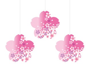 【日本製】桜オーナメント3個セット（桜吹雪）　春飾り【店舗装飾】