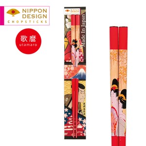 Chopsticks Design Red Kimono M Japanese Pattern Made in Japan