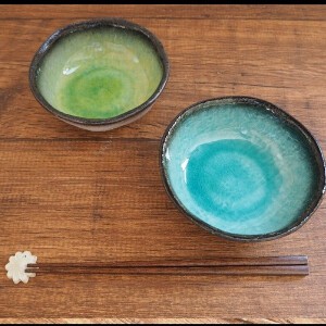 Mino ware Side Dish Bowl Green 2-colors Made in Japan