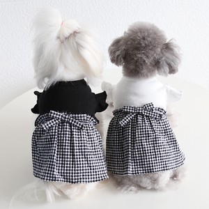 犬服 ねこ 服 ワンピース リボン     小型犬ペット服  ドッグウェア