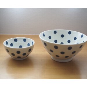 【白雪水玉】茶碗・どんぶり　※シリーズ5形状（美濃焼・日本製・陶磁器）