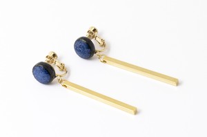 【日本製】美濃焼touシリーズ　藍色 cirlce&stickイヤリング