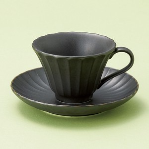 コーヒーカップ&ソーサー かすみ黒釉 日本製 美濃焼 モダン 陶器