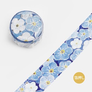 BGM Washi Tape Blue Flower Washi Tape Foil Stamping