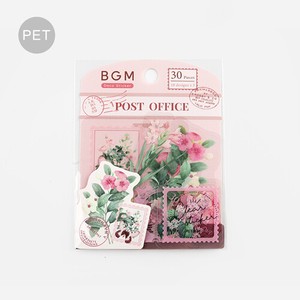 BGM クリアシール「庭園郵便局・ピンク」10designs x 3 30枚入り CLEAR SEAL/クリアシール