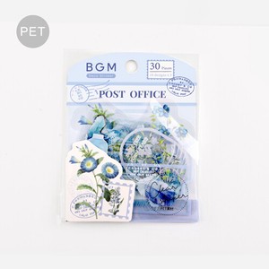 BGM クリアシール「庭園郵便局・ブルー」10designs x 3 30枚入り CLEAR SEAL/クリアシール